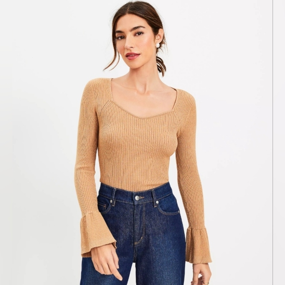 Loft Bell Sleeve Shimmer Top